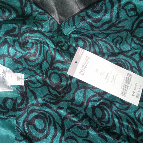 Gymboree formal dress teal black 3T NWT - Picture 2 of 2